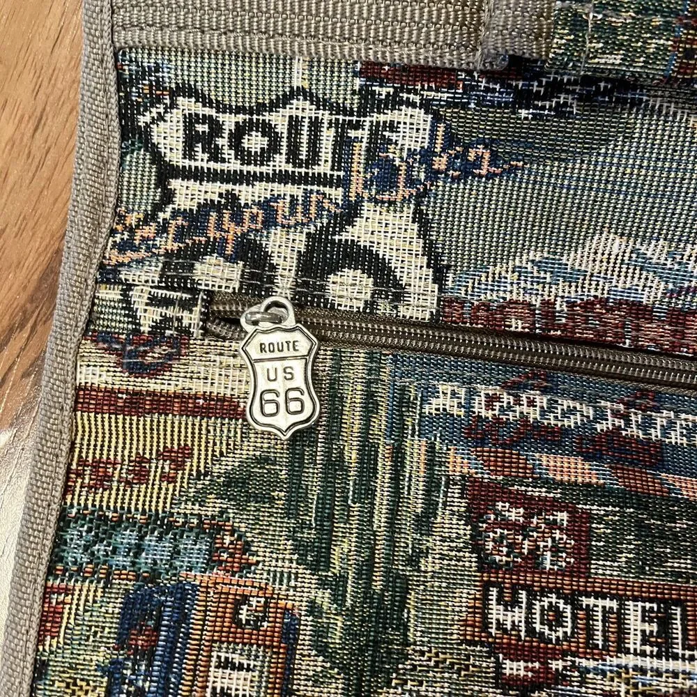 Jade - ROUTE 66 Roller Travel Shopping Bag Foldable Wheels Zips Carry on Luggage